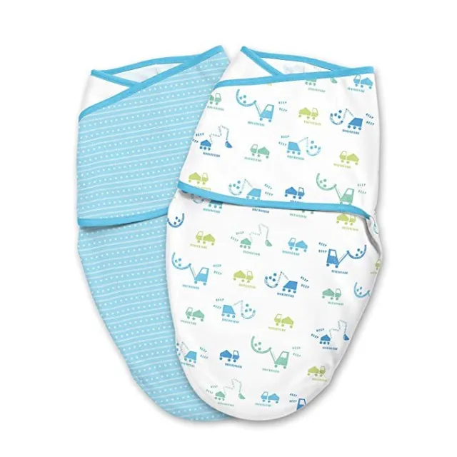 SwaddleMe Luxe Whisper Quiet Swaddle Small Medium 2 Pack Building Blocks