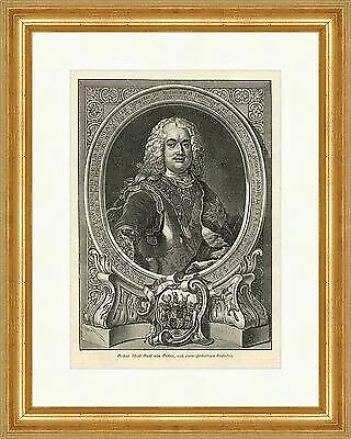 Gustav Adolf Graf von Gotter Holzstich Freimaurer deutsche Diplomaten E 2758