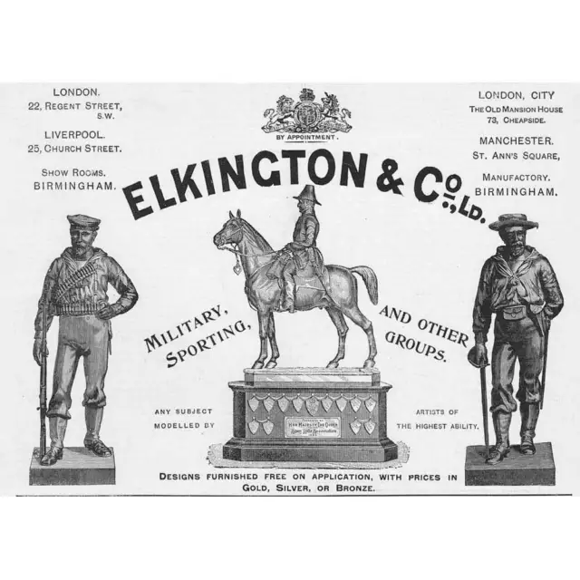 ELKINGTON & CO Sporting Trophies Victorian Advertisement 1895