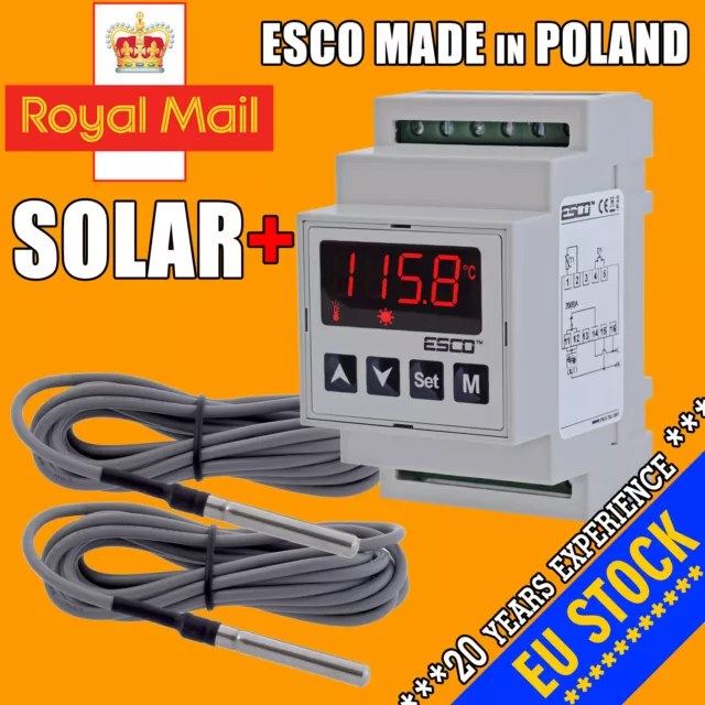 SOLAR Thermal Controller Differential Thermostat Hot Water Collector boiler pump