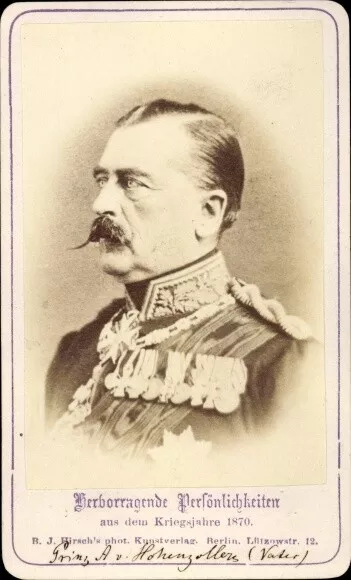 CdV Fürst Karl Anton von Hohenzollern Sigmaringen, Portrait,... - 10497711