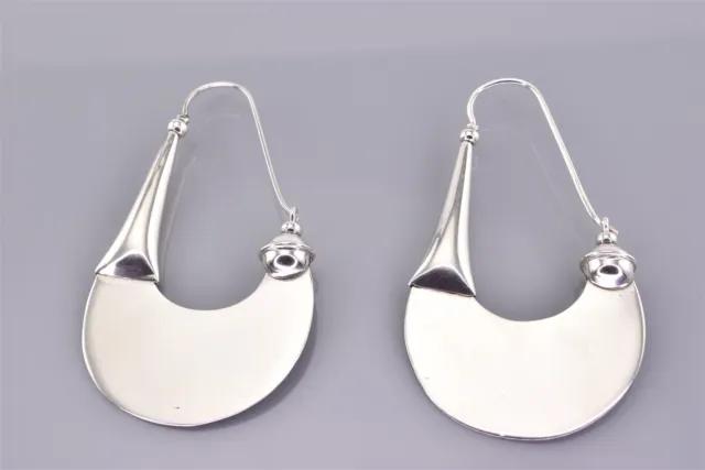 Sterling Silver 54mm x 33mm Flat Bladed Statement 925 Hook Earrings