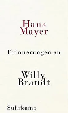 Erinnerungen an Willy Brandt von Mayer, Hans | Buch | Zustand gut