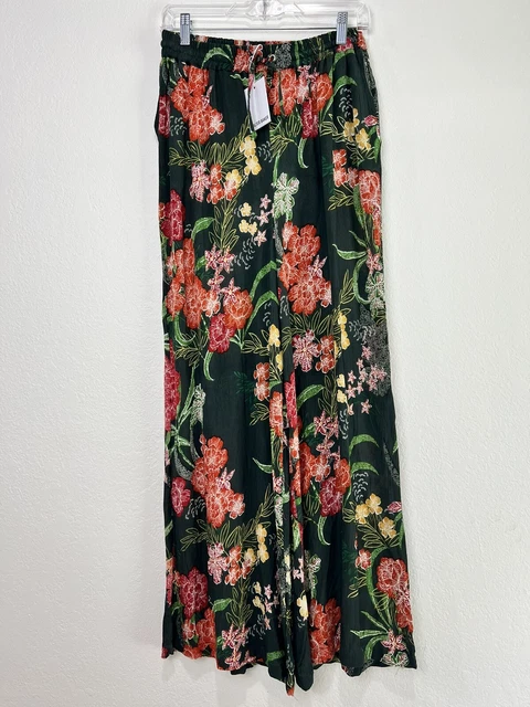 Walter Baker Medium Wren Pant Rain Forest Lightweight Beach Wide Leg High Wasted