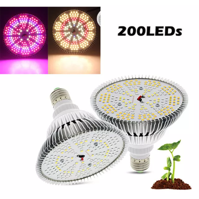 Full Spectrum 300W E27 LED Grow Light Bulb Lamp for Hydroponics Plant Veg Flower