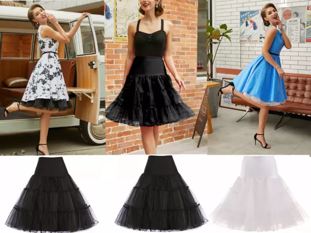 Vintage Petticoat 26" Retro Underskirt 50s Swing Fancy Net Skirt Rockabilly CB