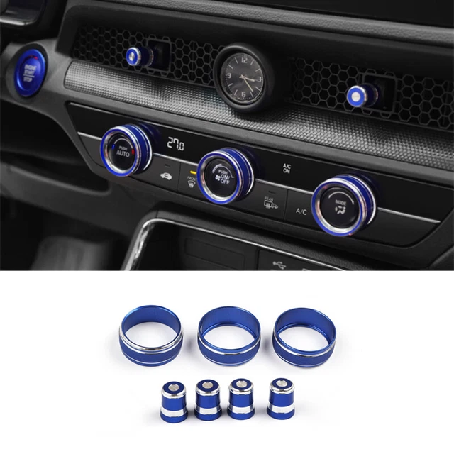 Blue Aluminum Central Console AC Switch Button Trim For Honda CRV CR-V 2023-2024