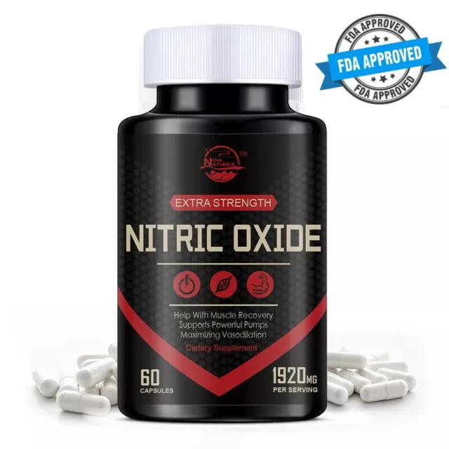 Extra Strength Nitric Oxide Supplement L Arginine 3X Strength Highest Potency