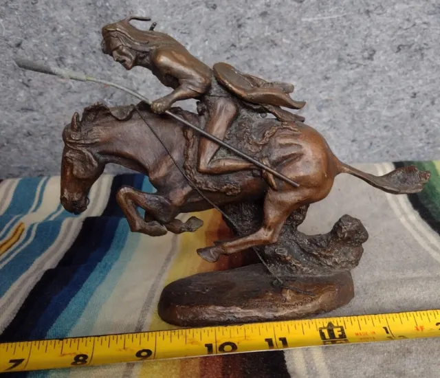1988 Franklin Mint Frederic Remington The Cheyenne Bronze Statue Native Indian