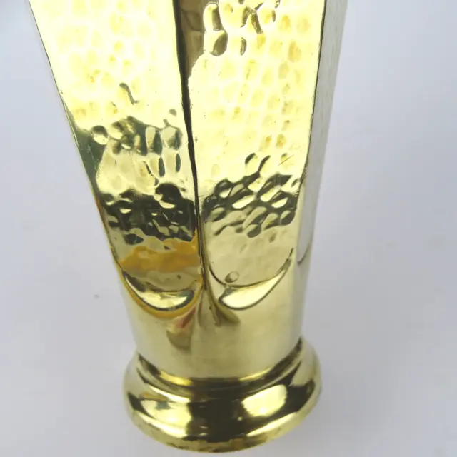 Art Deco Brass Vase Hammer Beat Decor, Karl Nilsson, Sweden 20s 30s 2
