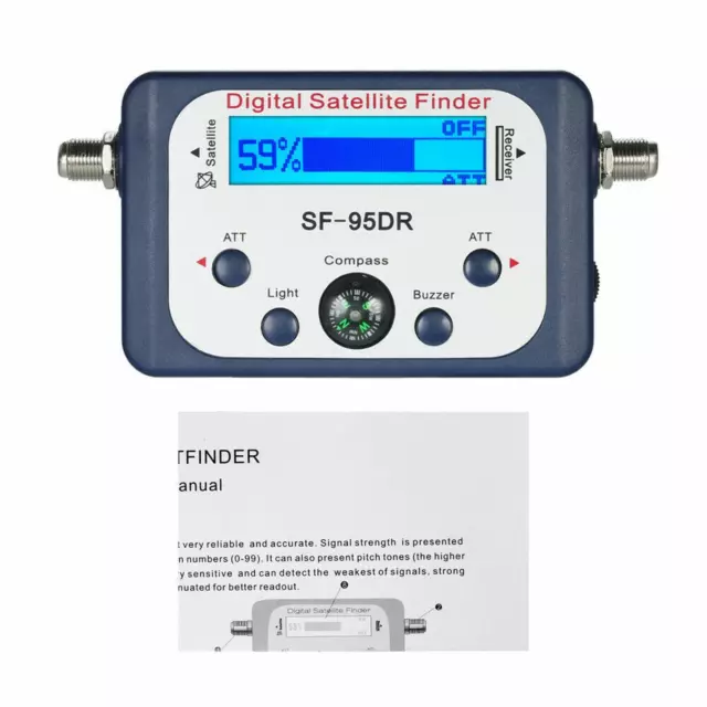 LCD Digital Satellite Finder Meter Signal Strength Dish Sat Directv Compass