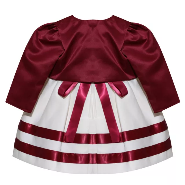 Visara - Robe boutons de rose filles de Bourgogne avec veste boléro (tailles 0-24M) 3