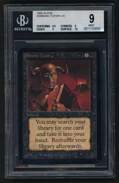 ***BGS 9 Alpha Demonic Tutor*** MTG Alpha -Kid Icarus- ***BGS 9 Alpha Demonic Tutor*** MTG Alpha -Kid Icarus-