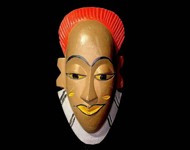 African Hand Carved and Painted African Mask Guro Mask (Zuzu) Wall Décor-3045