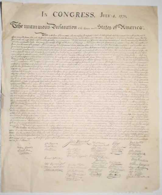 Declaration Di Independence, Circa 1900. 29.8cm x 24.8cm