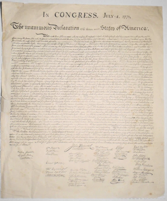 Declaration Di Independence, Circa 1900. 29.8cm x 24.8cm