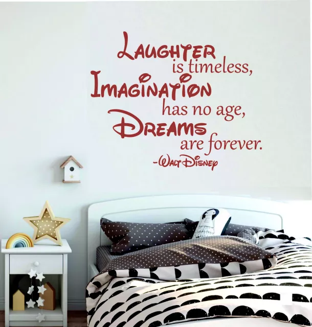 Walt Disney Wall Stickers Laughter is timeless Custom VINYL ART QUOTE