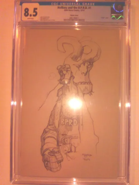 Hellboy and the bprd #1. Mike Mignola Sketch Variant Cover 1:50 CGC 8.5