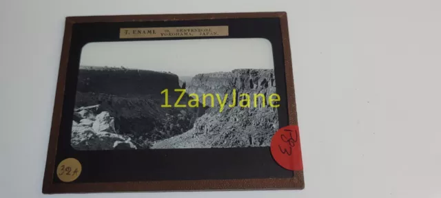 P83 HISTORIC Glass Magic Lantern Slide World Cruise 32A T ENAMI CANYON CLIFFS