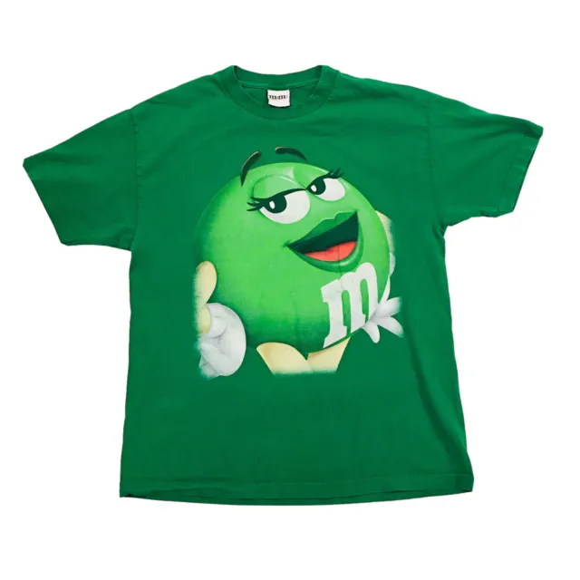 M&Ms Candy T Shirt Size Large Green Mars Inc
