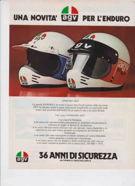 advertising Pubblicità CASCHI MOTO AGV  ENDURO 1983  HELMETS VINTAGE