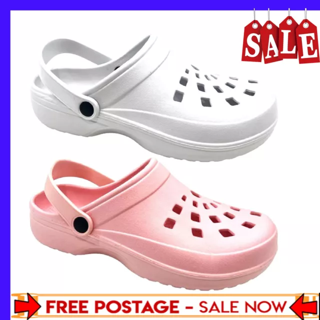 Ladies Clog Summer Mules Slipper Garden Crocs Beach Sandals Work Clogs UK 7-10