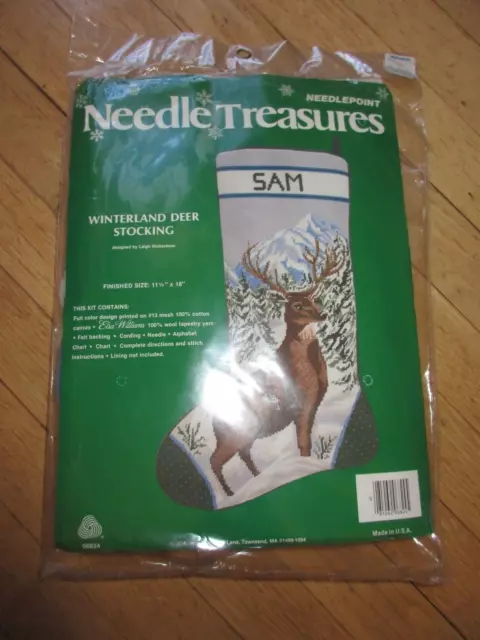 Needle Treasures Christmas Needlepoint Stocking Kit Winterland Deer 06824