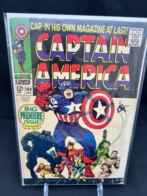 Captain America #100 - Marvel 1968 1st issue. Black Panther Appearance