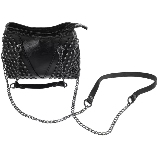 Black Rivet Studs Crossbody Tote Shoulder Handbag