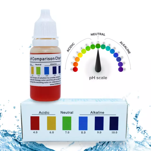 Kit líquido de prueba de pH de agua alcalina para medir el pH del agua potable 2