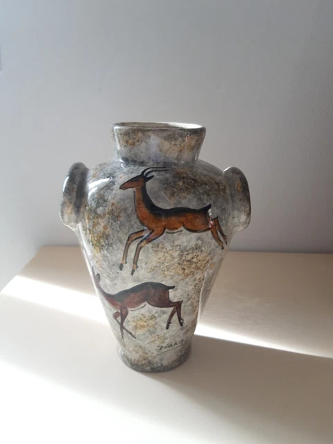 MAGNIFIQUE VASE EN Terre Cuite Potier Fait Main Vernis EUR 10,00 - FR