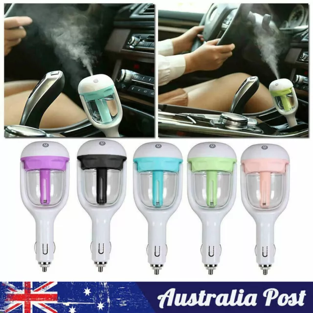 Mini Car Air Humidifier Essential Oil Diffuser Ultrasonic Aroma Mist Purifier AU