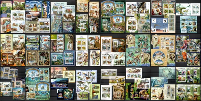 Dinosaurs Prehistoric animals Collection 100 sheets MNH Michel CV 1161€ #CNA210