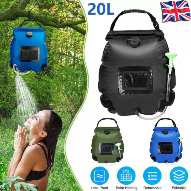 20L Solar Power Shower Bag Outdoor Solar Heating Camping Shower Water Bag