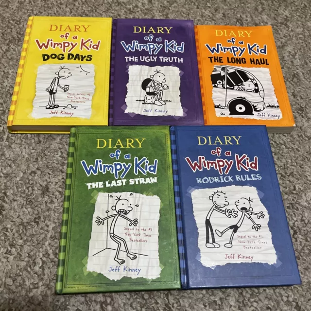 5 x Diary of a Wimpy Kid by Jeff Kinney: Long Haul, Last Straw, Rodick Rules…