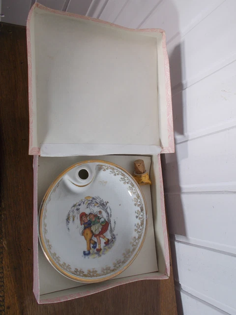 Assiette à bouillie chauffante en porcelaine de Limoges - Brocante La