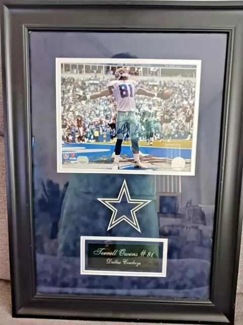 Terrell Owens Dallas Cowboys Autographed Photo Framed  With COA