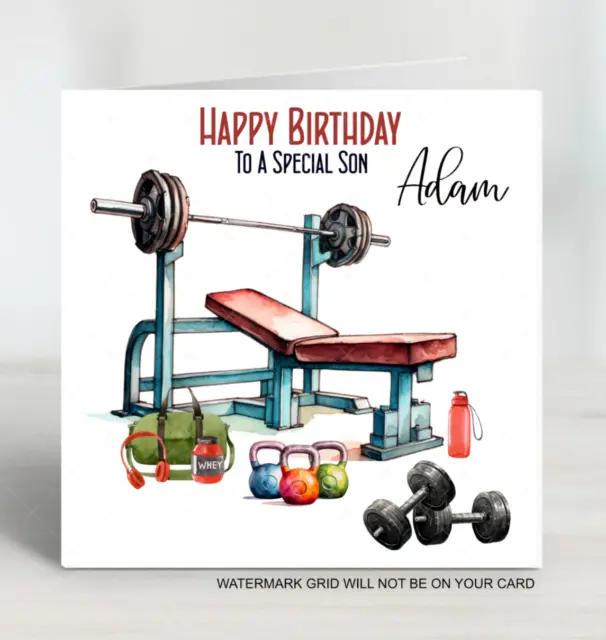 Personalised Birthday Cards Men's Gym Fitness Mens Teenager Son Grandson Husband