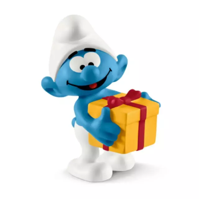 NEW Schleich - SMURFS: Jokey Smurf with Present Figurine