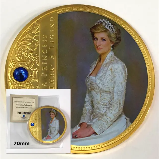 2013 Diana - A Princess Commemorative Proof 2-3/4" Swarovski Coin w/COA BS7017