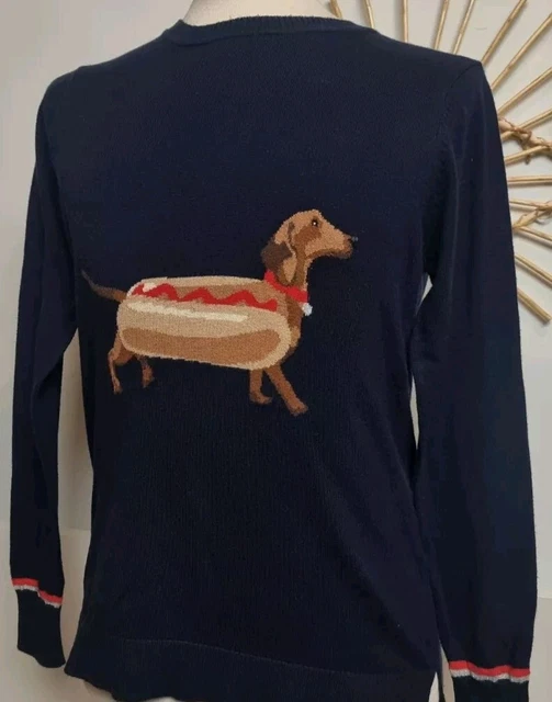 JOULES MIRANDA Womens Sausage Dog Dachshund Fine Knit Jumper Size 10 Small 21.99 PicClick UK