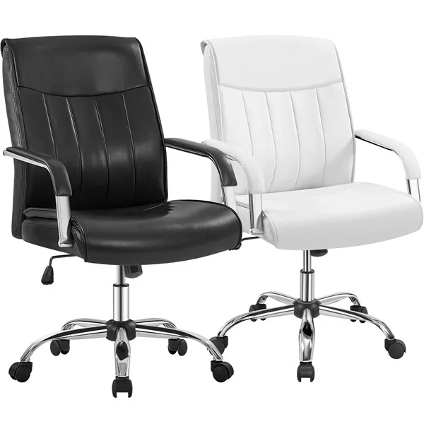 High Back Office Chair Contemporary PU Leather Executive Chair w/Padded Armrests