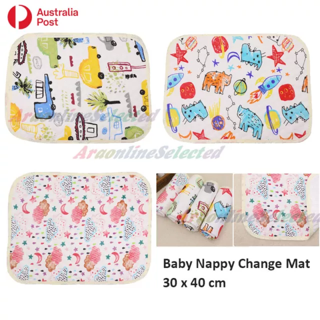 Baby Nappy Change Mat Waterproof 3 Layer Diaper Changing Travel Portable 30x40cm