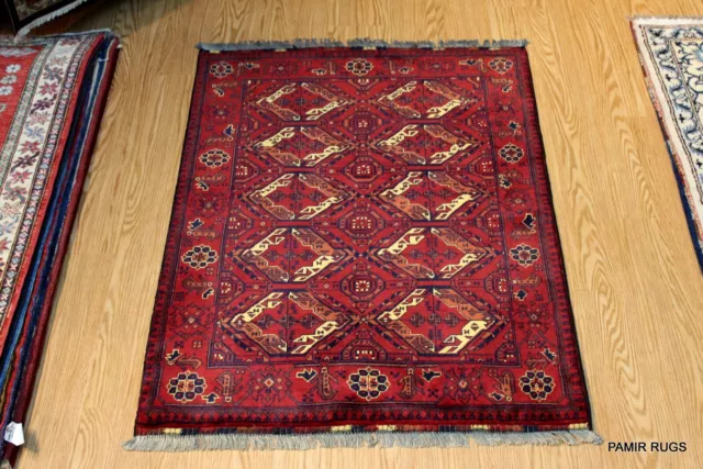 _TURKMEN_RUG_Tribal Wool Rug  3x5 ft. wool handmade hand knotted Turkmen