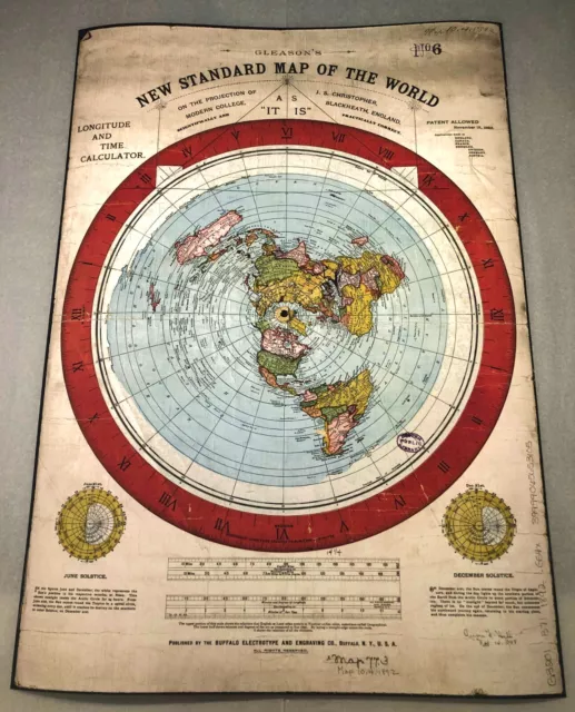 Gleason's New Standard Map of the World • Giclée Print • Flat Earth • A4 - A1