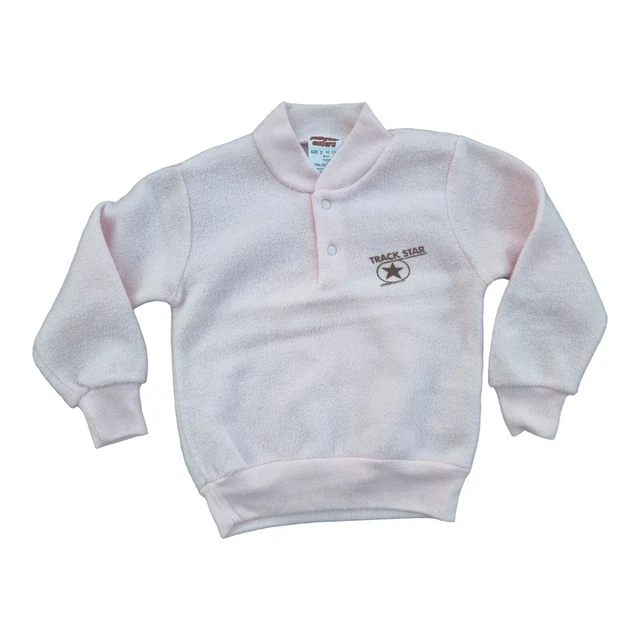 Terry Track Star Jumper Pink Pumpkin Eaters Size 2 NOS Vintage Retro Sweater