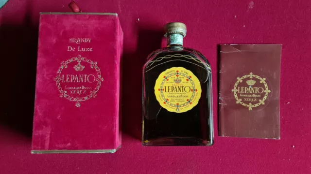 Vintage Brandy De Luxe Lepanto GONZALEZ BYASS XEREZ 75cl con Box Velluto