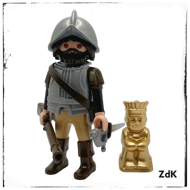 5 Figurines Playmobil Conquistador Espagnol - Casque Morion & Médaille Santiago