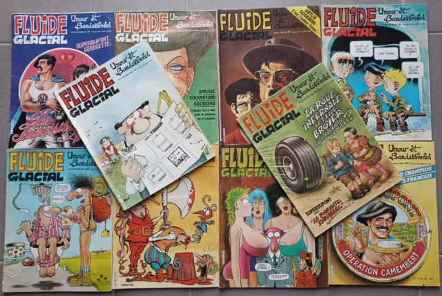 Lot/ 10 n° de fluide glacial anciens - Gotlib Solé Goossens Edika Binet Foerster