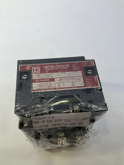 8903Spo-2 Square D 3Pole 60A 600V Coil 110/120V Contactor